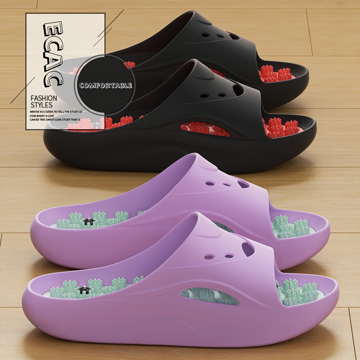 Women Shoes Size To Men - 여성 남성 EVA 마사지 슬리퍼 두꺼운