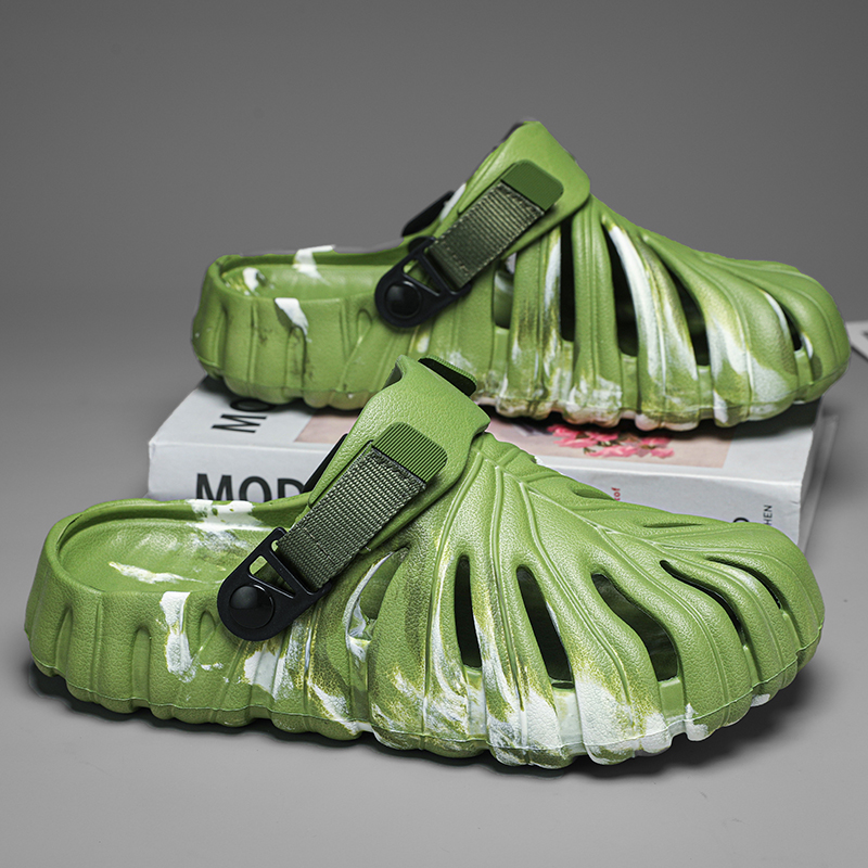 Women Shoes Us To Eu - 위장 샌들 Monstera Deliciosa 슬리퍼 여성