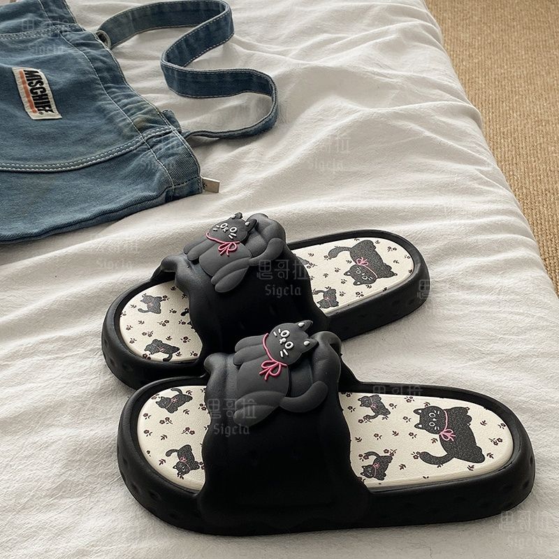 Women Shoes Size To Men - Printting 귀여운 곰 여성 슬리퍼 여름