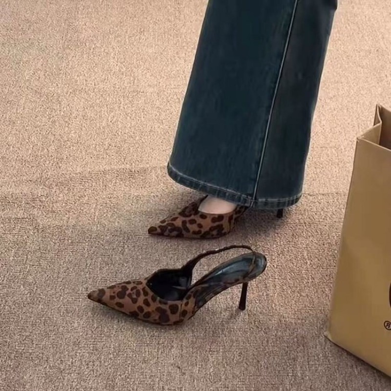 프랑스식 포인티드 토 레오파드 프린트 하이힐 바오토우  - Leopard Print Heels 리뷰 및 가격