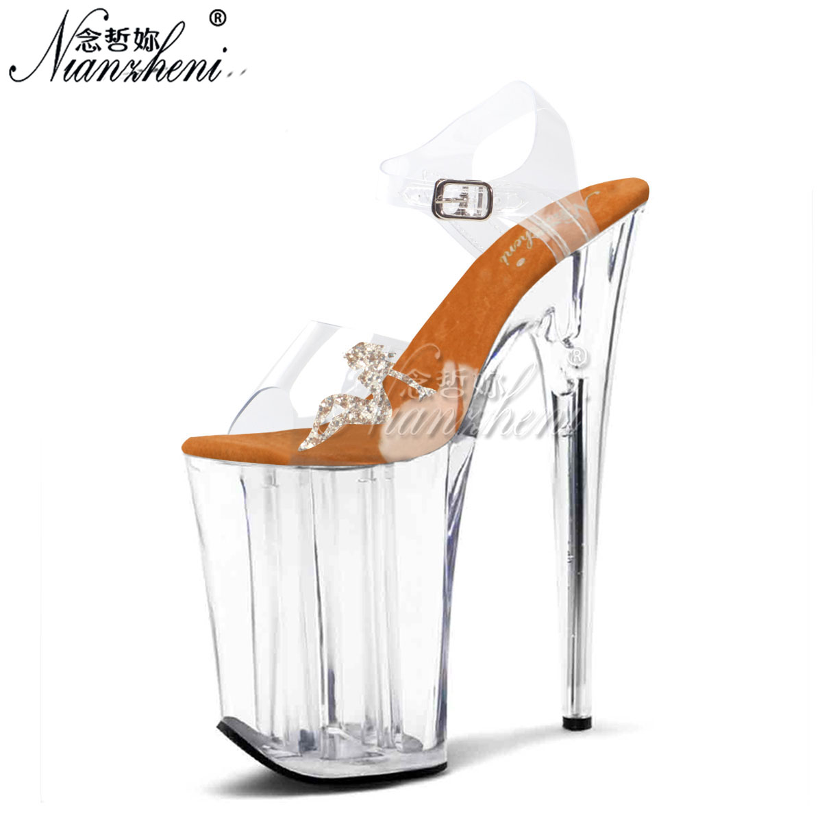 여성용 23cm 스틸레토 힐 9인치 샌들 크리스탈 PV - Leopard Print Heels 리뷰 및 가격
