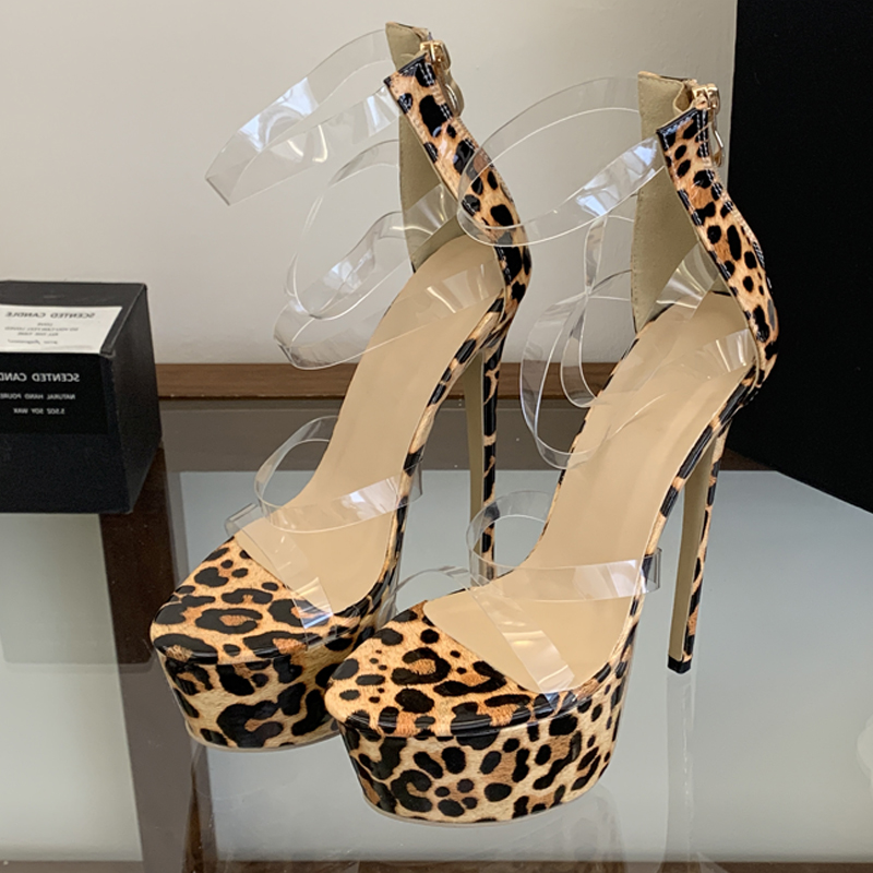 Eilyken PVC 투명 얇은 하이힐 나이트 클럽 스 - Leopard Print Heels 리뷰 및 가격