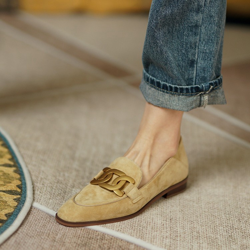 여성용 스웨이드 가죽 로퍼, 로우힐, 라운드 토, 청키 - Women'S Shoes Round Toe 리뷰 및 가격