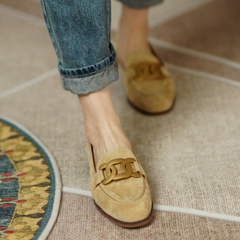 여성용 스웨이드 가죽 로퍼, 로우힐, 라운드 토, 청키 - Women'S Shoes Round Toe 리뷰 및 가격