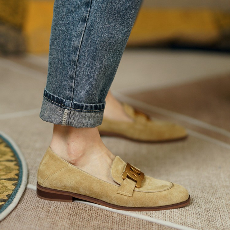 여성용 스웨이드 가죽 로퍼, 로우힐, 라운드 토, 청키 - Women'S Shoes Round Toe 리뷰 및 가격