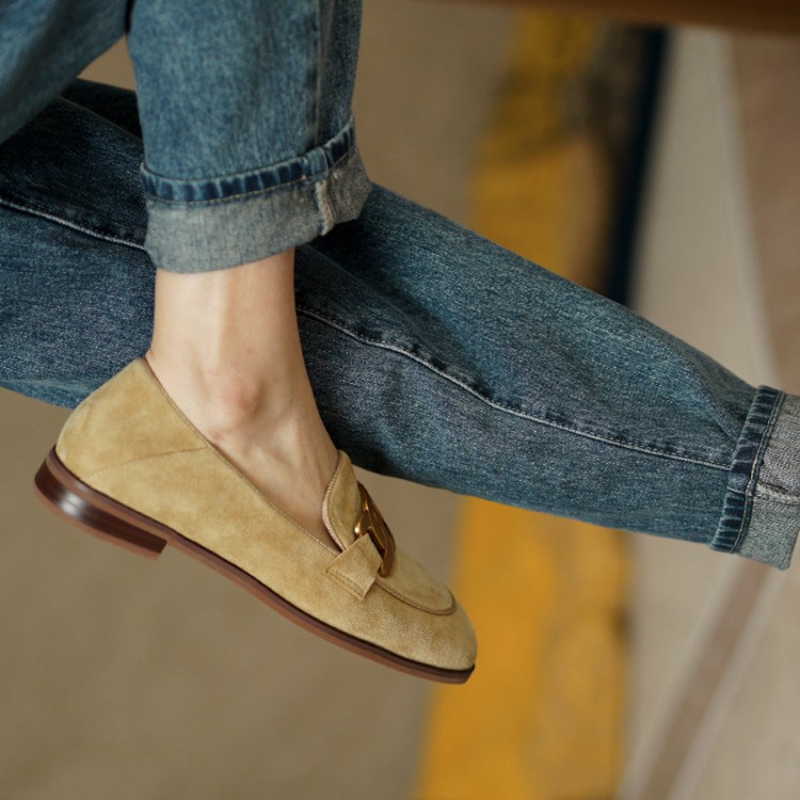 여성용 스웨이드 가죽 로퍼, 로우힐, 라운드 토, 청키 - Women'S Shoes Round Toe 리뷰 및 가격