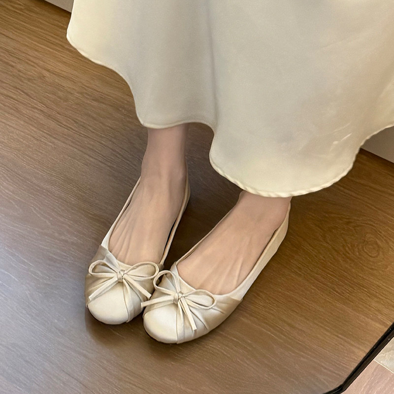 2026년 신상 리본 장식 새틴 얕은 굽 싱글 슈즈 여 - Women'S Shoes Round Toe 리뷰 및 가격