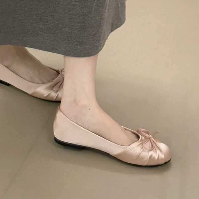 2026년 신상 리본 장식 새틴 얕은 굽 싱글 슈즈 여 - Women'S Shoes Round Toe 리뷰 및 가격