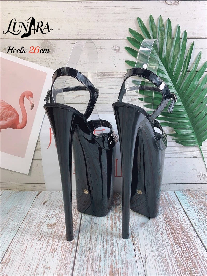 26cm/10인치 블랙 에나멜 스틸레토 하이힐 플랫폼  - Leopard Print Heels 리뷰 및 가격