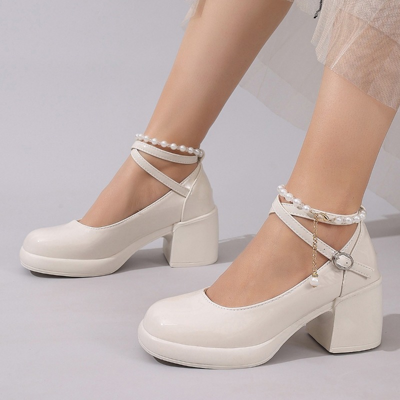새로운 여성 펌프스 슈즈 패션 크로스 스트랩 여성용 얕 - Women'S Shoes Round Toe 리뷰 및 가격
