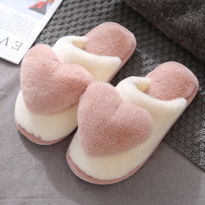 겨울 따뜻한 하트 패턴 면 슬리퍼 여성 실내 캐주얼 편 - Women Shoes Size To Men 리뷰 및 가격