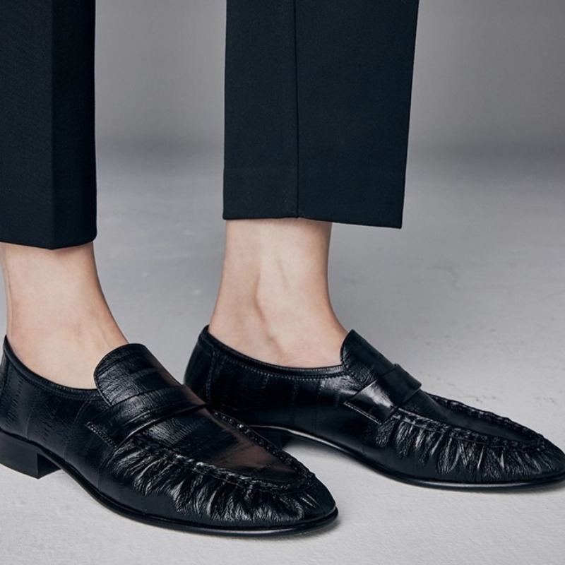 럭셔리 여성 신발 여성을위한 새로운 수제 정품 가죽 로 - Women'S Shoes Round Toe 리뷰 및 가격