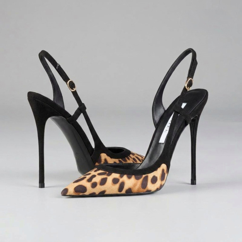 유에진롱 # YJ26-802, 블랙 스웨이드 레오파드  - Leopard Print Heels 리뷰 및 가격